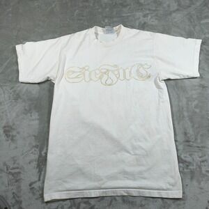 Vintage Sicfuc Shirt Mens Large Tall White Old English Y2k Crew Neck Heavyweight